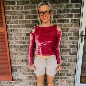 Velour crop top! Size small